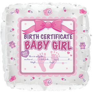 Birth Certificate Balloons